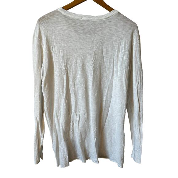 Stateside New Women's Pima Cotton Long Sleeve Side Twist T Shirt White Large USA - Picture 2 of 6